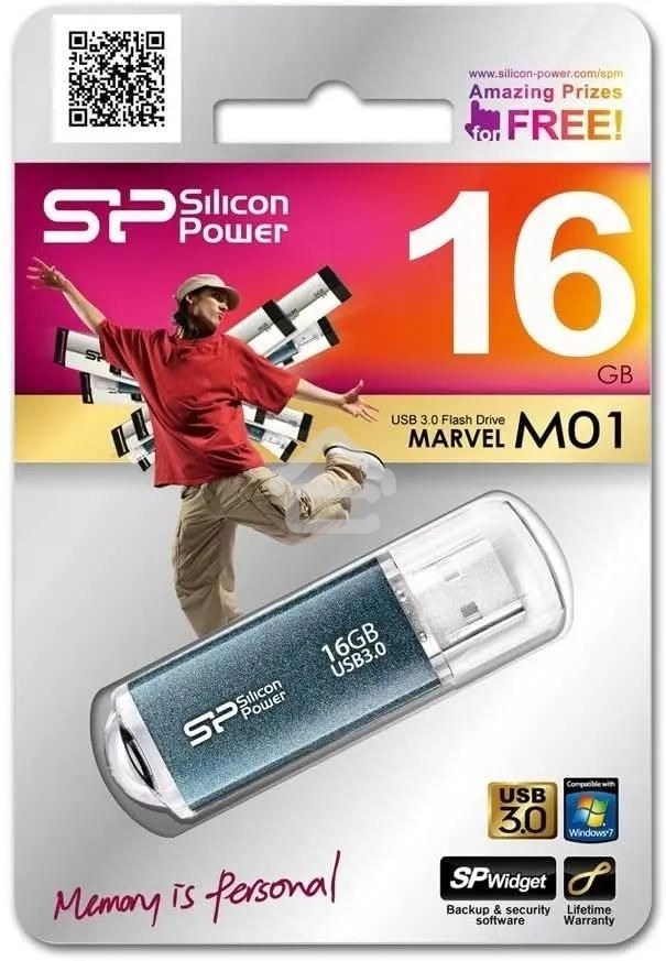 Флешка USB R/W Silicon Power 16Gb Marvel M01 SP016GBUF3M01V1B USB3.0 синий