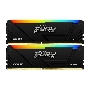 Оперативная память Kingston Fury Beast, DDR4, 32GB (2x16GB), 3200MHz, CL16, DIMM, с радиатором, RGB, чёрный