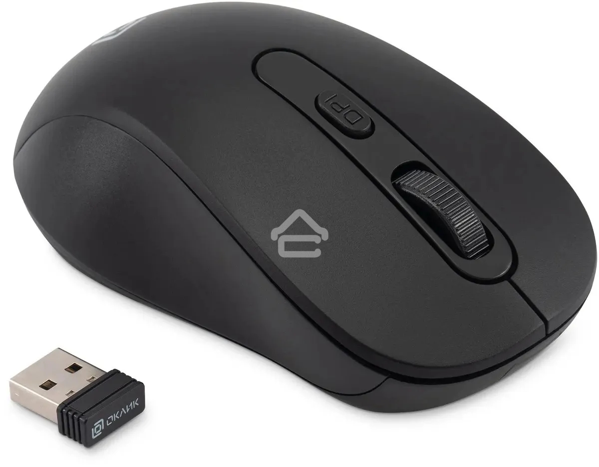 Мышь беспроводная Oklick 677MW черный, 1600 dpi, радиоканал, USB, кнопки - 6