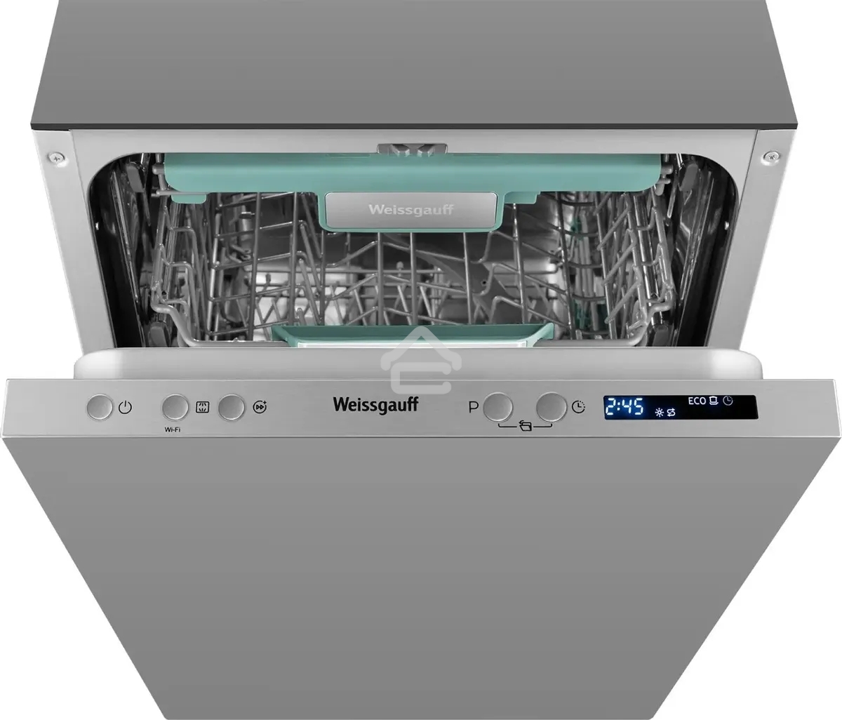 Встраиваемая посудомоечная машина Weissgauff BDW 4533 Wi-Fi Inverter Autoopen узкая, полновстраиваемая, загрузка 10 комплектов