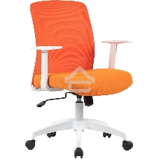 Кресло компьютерное Cactus CS-WMC333-OR оранжевый, сиденье оранжевый, сетка/ткань, низк. спин. крестов. пластик, пластик белый