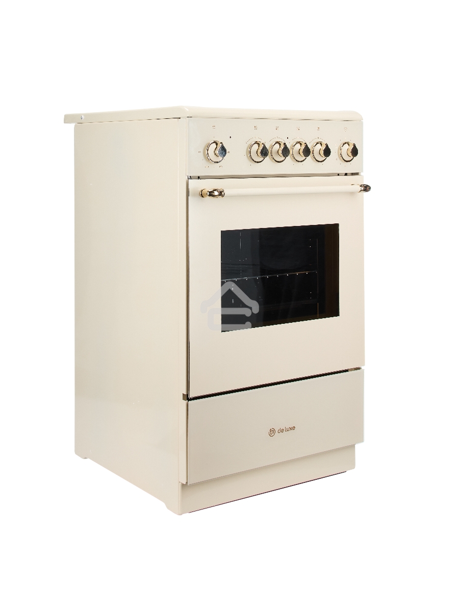 Плита электрическая De Luxe 506004.23ЭС-123 топленое молоко, конфорок 4 шт, духовка 54 л, 50 см x 87 см x 60 см