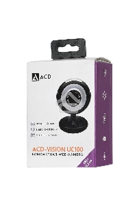 WEB Камера ACD-Vision UC100 CMOS 0.3МПикс, 640x480p, 30к/с, микрофон встр., USB 2.0, универс. крепление, черный корп. RTL {60}