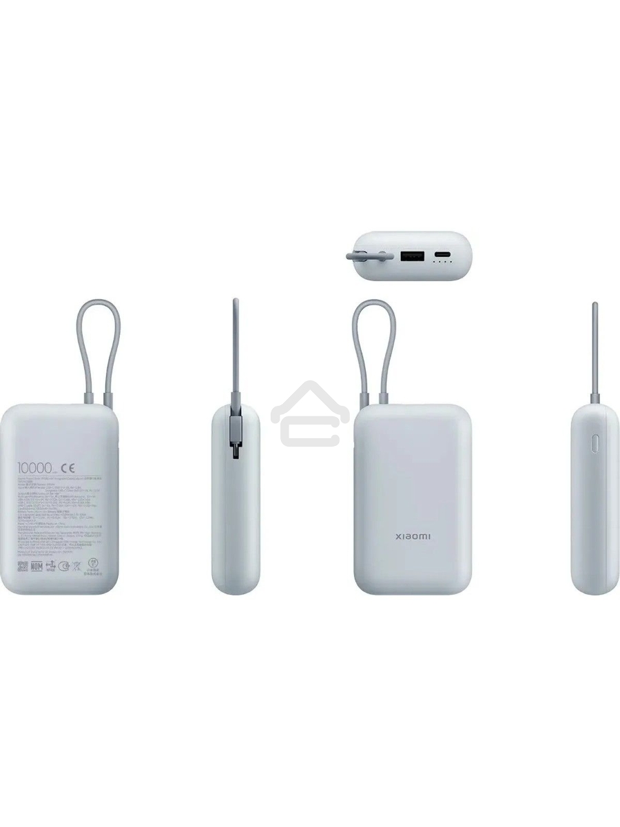 Внешний аккумулятор Xiaomi Power Bank 10000mAh (встроенный кабель) Ледяной синий GL