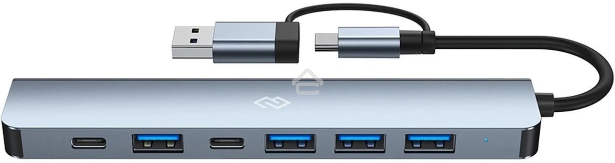 Разветвитель USB-C Digma DHUB-7USB-AC 7порт. серебристый