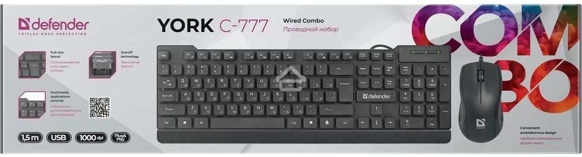 Комплект клавиатура + мышка Defender YORK C-777 RU