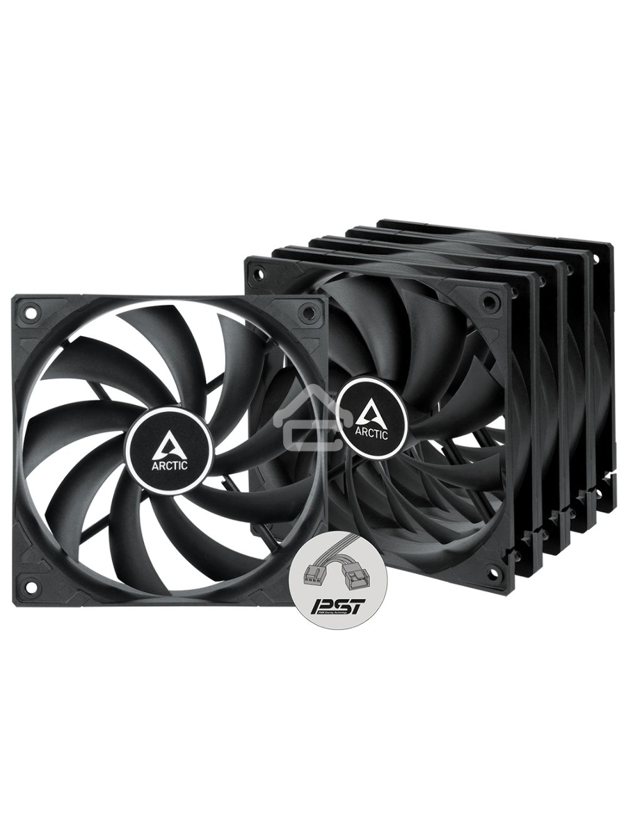 Комплект вентиляторов для корпуса Arctic F12 PWM PST Value Pack черный, 120 мм, 1350 об/мин, 22.5 дБ, 4 pin