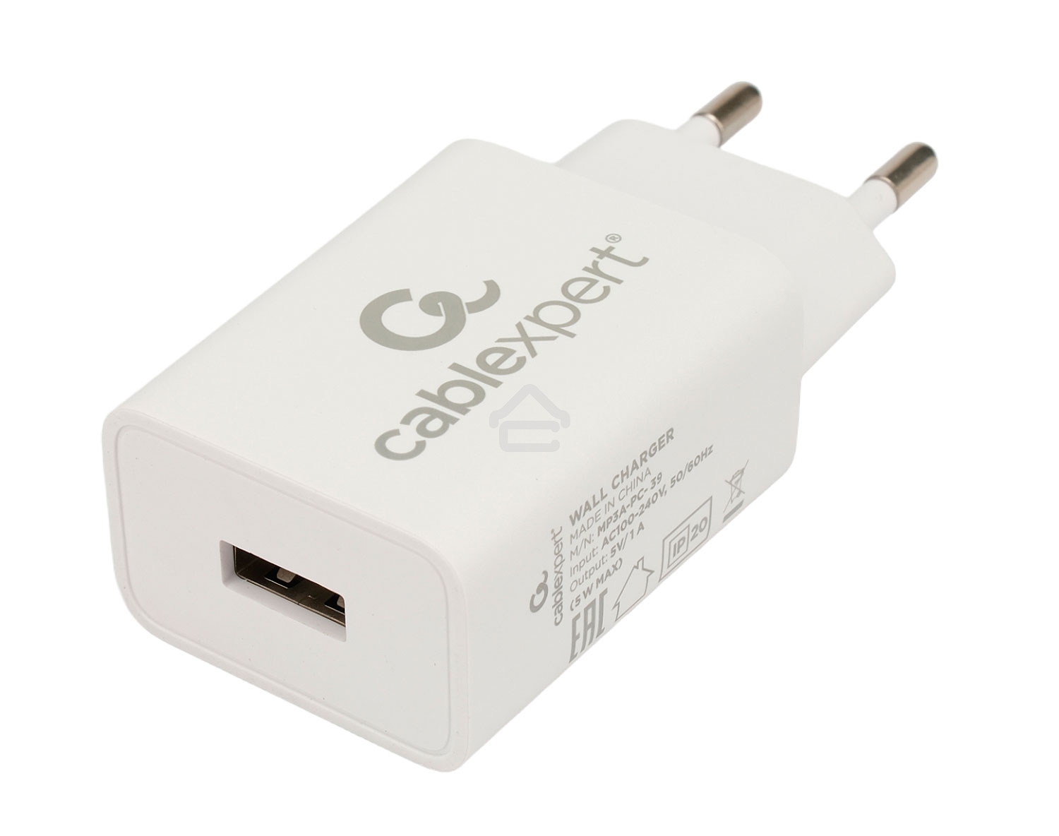 Адаптер питания Cablexpert MP3A-PC-39 100/220V - 5V USB 1 порт, 1A, белый