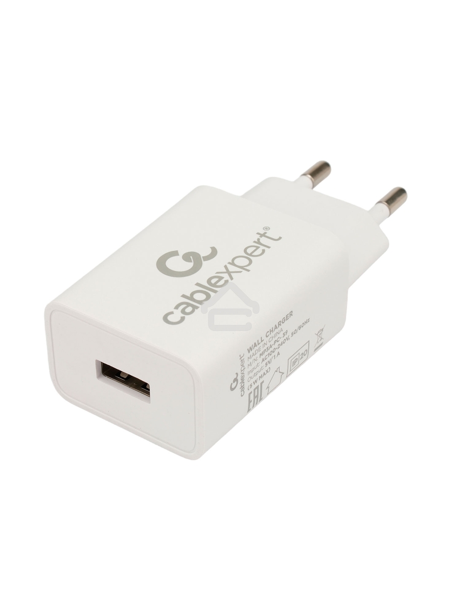 Адаптер питания Cablexpert MP3A-PC-39 100/220V - 5V USB 1 порт, 1A, белый