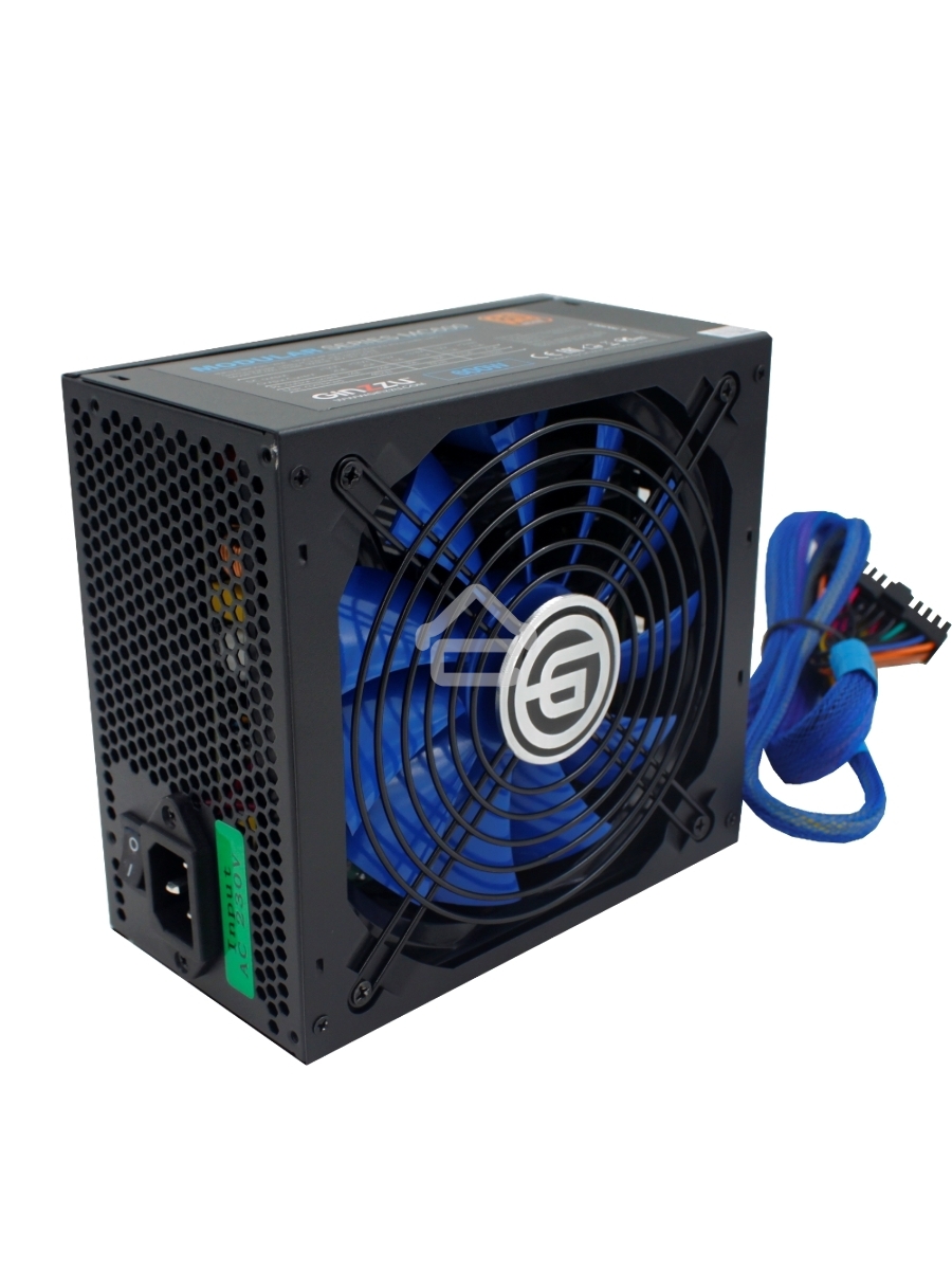 Блок питания Ginzzu MC600, 600Вт, 80 PLUS Bronze, 140мм, модульный, черный