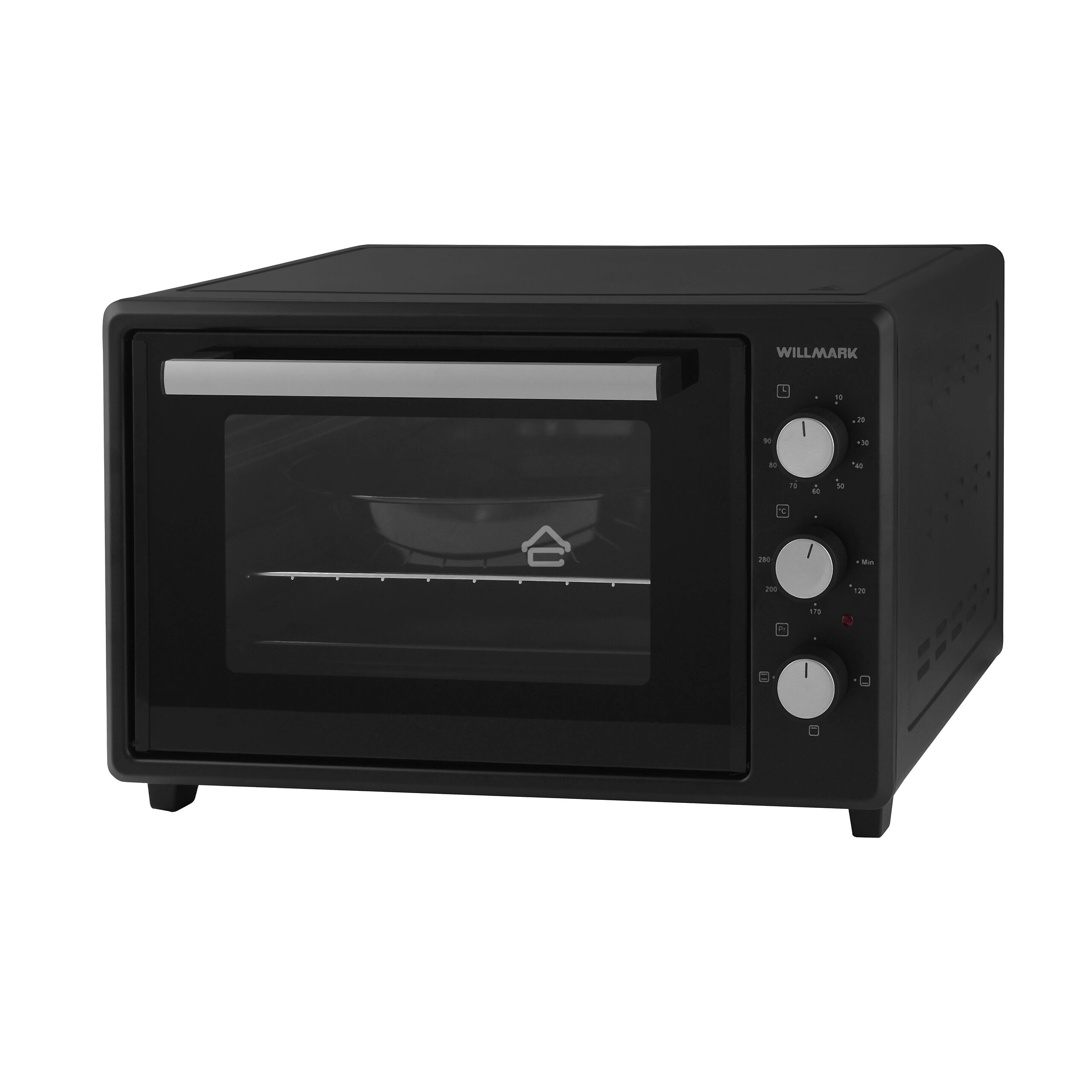 Мини-печь Willmark WOF-405BL (40л,эмал.внутр.поверх,лампа,таймер, черный, 1400Вт)