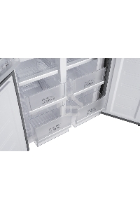 Холодильник Weissgauff WCD 450 INOX GLASS нержавеющая сталь трехкамерный side-by-side 286/141л морозилка снизу