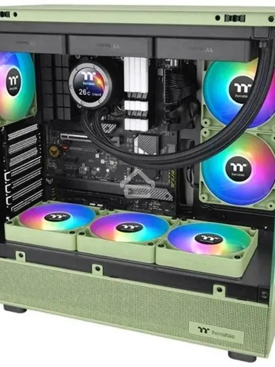 Комплект вентиляторов для корпуса Thermaltake CT120 ARGB (2 шт.) зеленый, 120 мм, 2000 об/мин, 25.8 дБ, 4 pin
