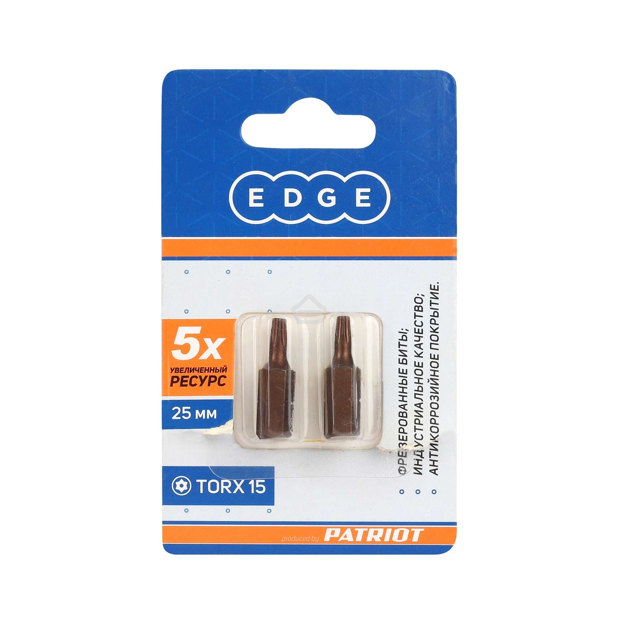 Бита EDGE by PATRIOT T15, сталь S2, длина 25 мм, 2шт в блистере