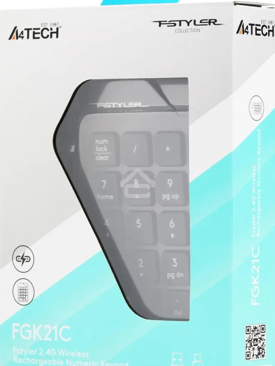 Числовой блок A4Tech FGK21C беспроводной, USB, Радиоканал, серый