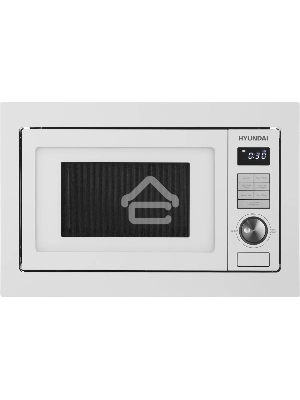 Микроволновая печь встраиваемая Hyundai HBW 2544 WG белый, 25 л, 900 Вт, переключатели - кнопки/поворотный механизм