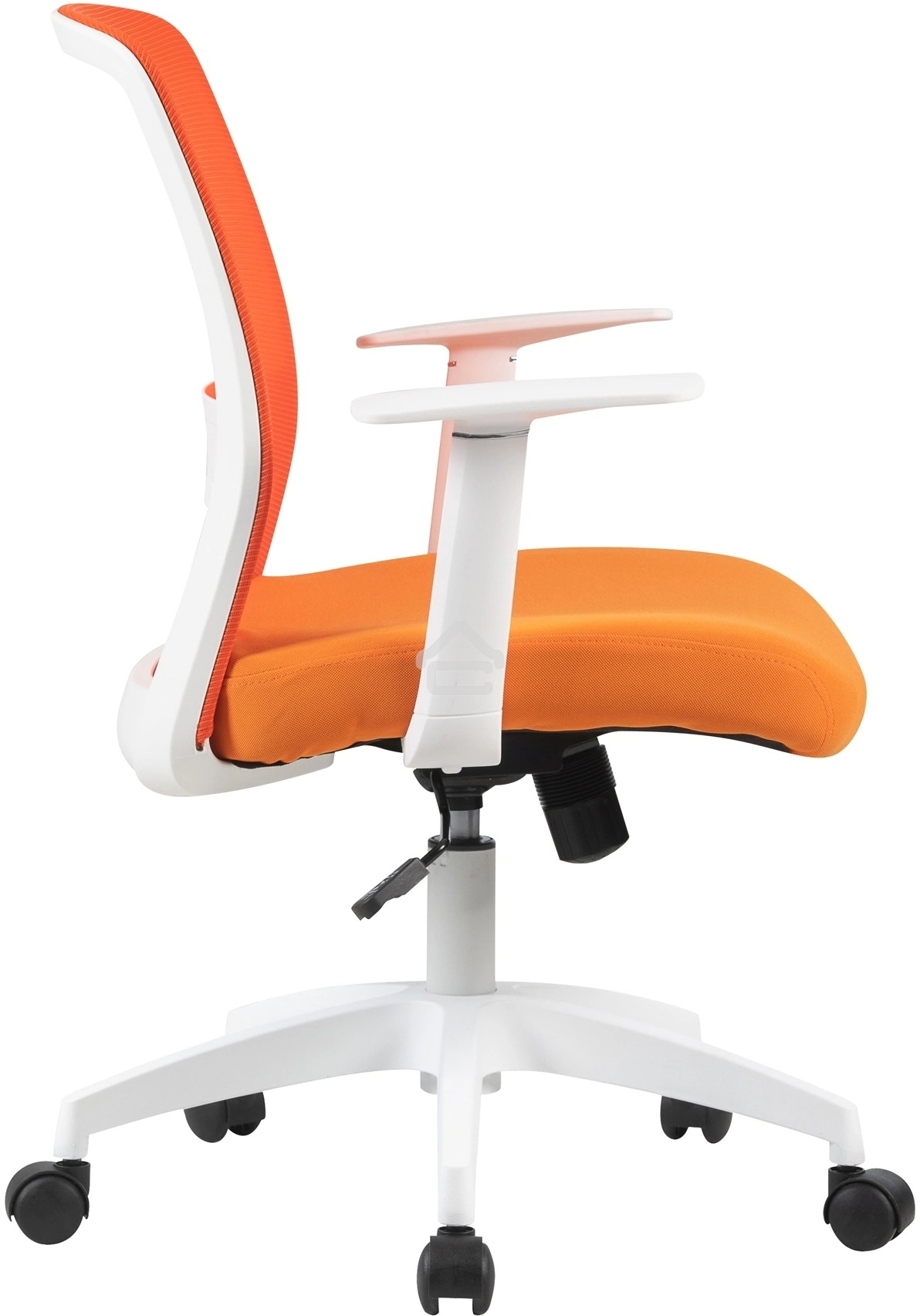 Кресло компьютерное Cactus CS-WMC333-OR оранжевый, сиденье оранжевый, сетка/ткань, низк. спин. крестов. пластик, пластик белый