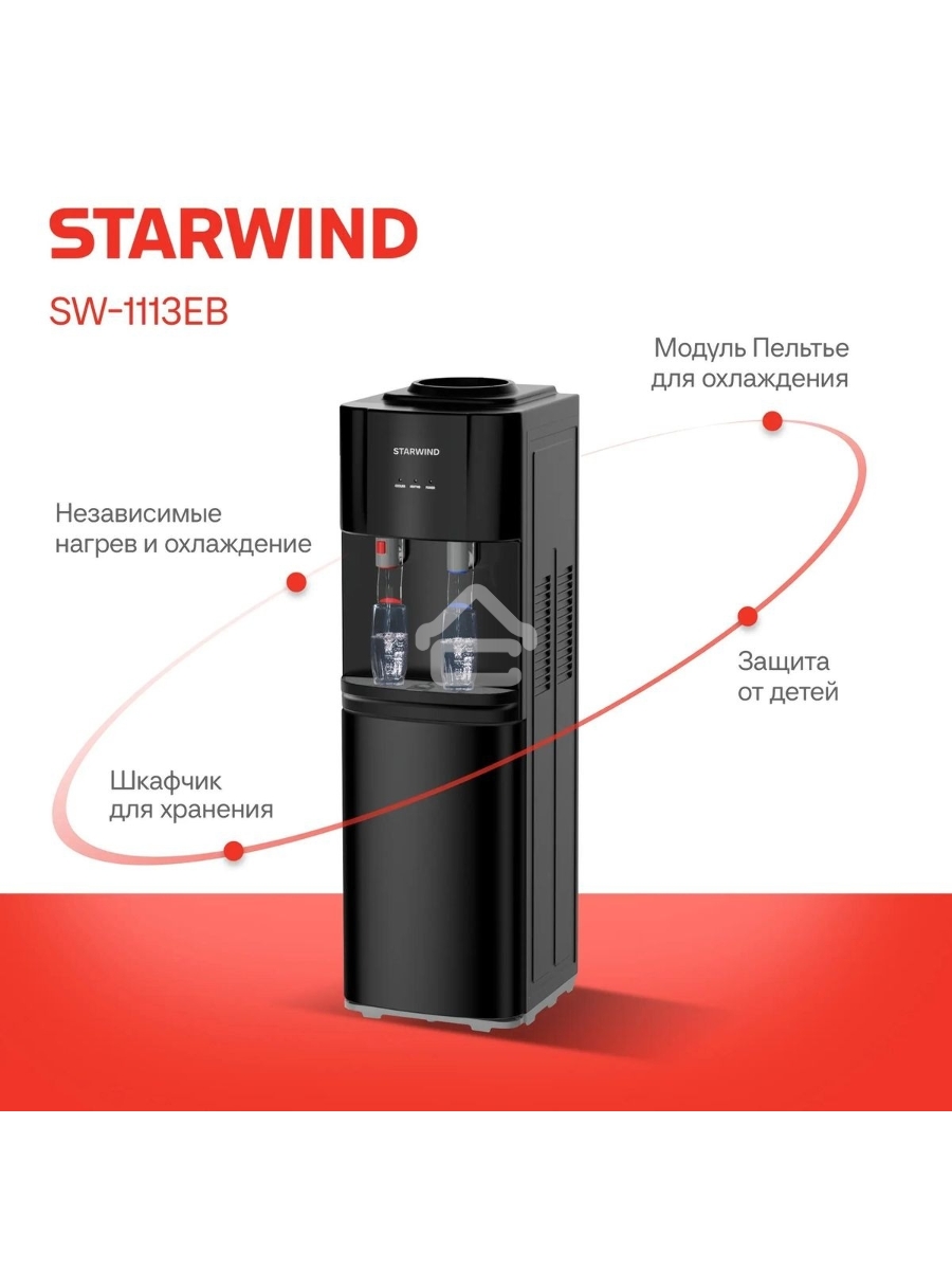 Кулер Starwind SW-1113EB напольный электронный черный