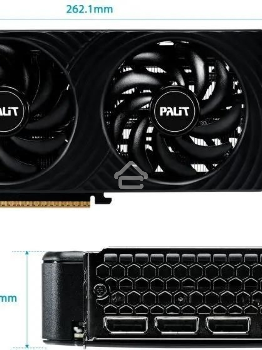 Видеокарта Palit PA-RTX5060Ti DUAL 8GB PCI-E 5.0 GeForce RTX 5060TI 8Gb 128bit GDDR7 2407/28000 HDMIx1 DPx3 HDCP Ret