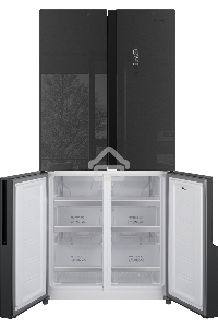 Холодильник Weissgauff WCD 450 INOX GLASS нержавеющая сталь трехкамерный side-by-side 286/141л морозилка снизу