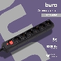 Сетевой фильтр Buro 600SH-3-B 3м (6 розеток) черный (коробка)