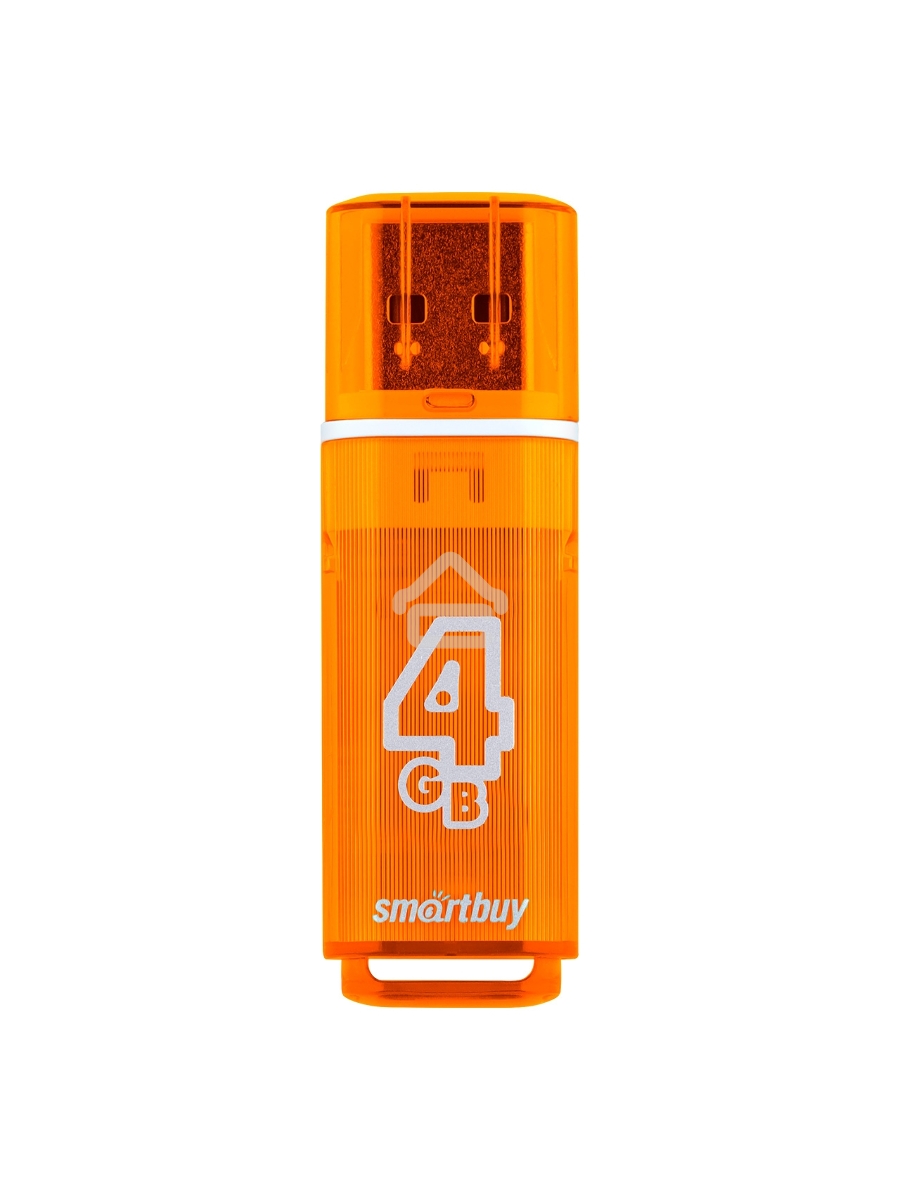 Флеш диск 4Gb USB Drive <USB2.0> Smartbuy Glossy series Orange (SB4GBGS-Or)