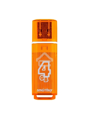 Флеш диск 4Gb USB Drive <USB2.0> Smartbuy Glossy series Orange (SB4GBGS-Or)