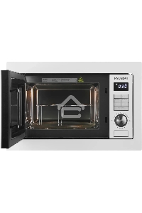 Микроволновая печь встраиваемая Hyundai HBW 2544 WG белый, 25 л, 900 Вт, переключатели - кнопки/поворотный механизм