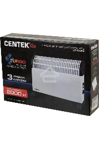 Конвектор Centek CT-6124 белый, 750/1250/2000 Вт, 20 м2, механический термостат