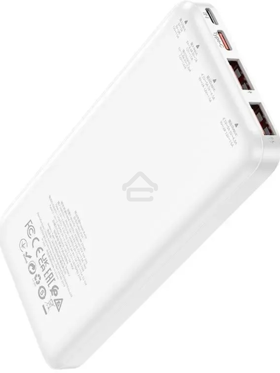 Мобильный аккумулятор Hoco J101 Astute 10000mAh QC3.0/PD3.0 22.5W 5A 2xUSB-A/USB-C белый (J101 ASTUTE WHITE)