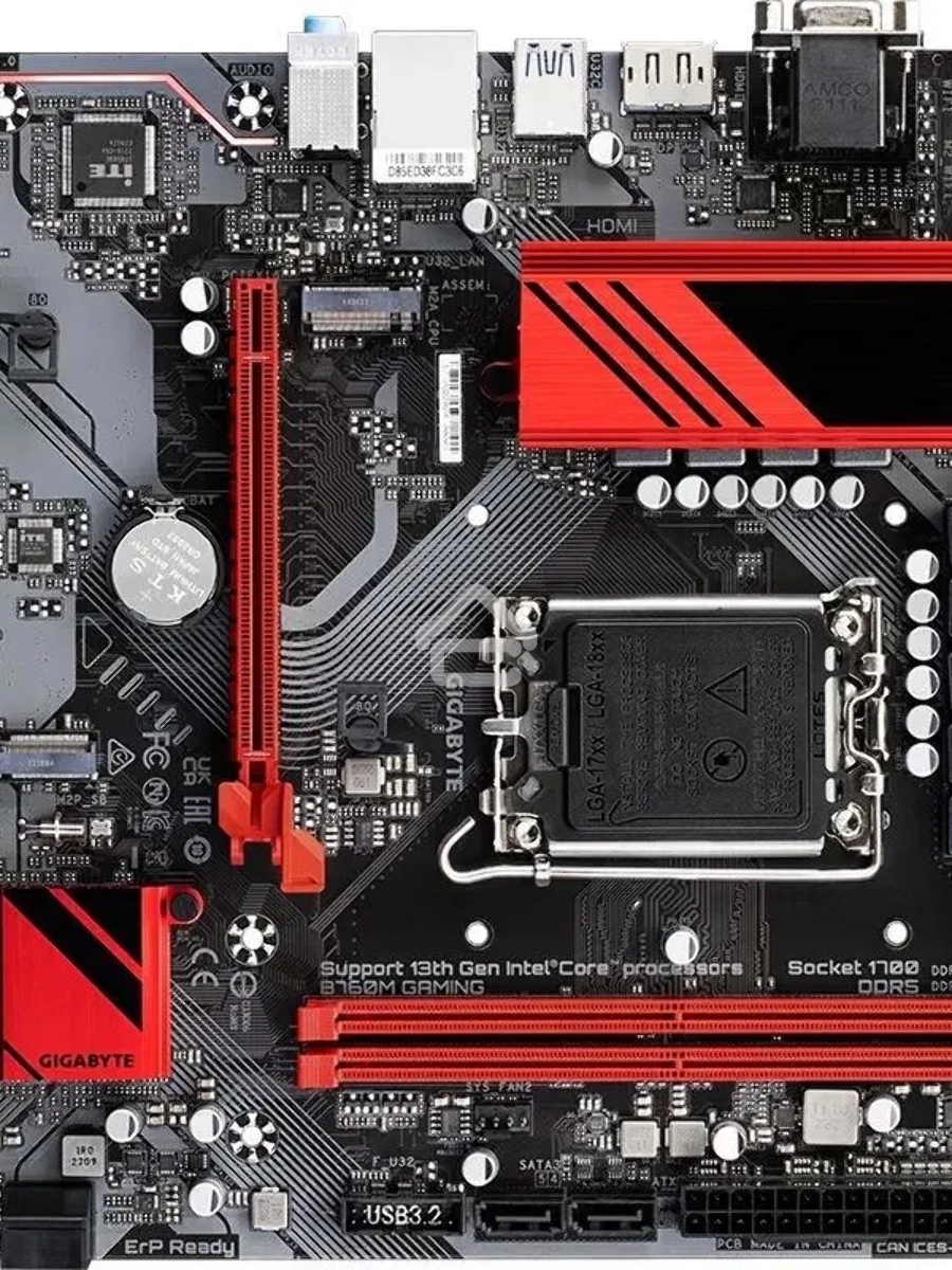 Материнская плата Gigabyte B760M GAMING, LGA 1700, Intel B760, 2xDDR5, 4xSATA, 2xM.2, 1xPCI-E 4.0 x16, 1xPCI-E x1, 1xHDMI, 1xDP, 1xVGA, 1x 2.5Gb LAN, 3xUSB-A 3.2 Gen 1, 1xUSB-C 3.2 Gen 1, 2xUSB-A 2.0, 3x3.5 мм, 7.1, Micro-ATX