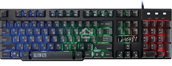 Клавиатура проводная Qumo Unicorn K01, 104 клавиш мультимедиа, встроенная радужная подсветка