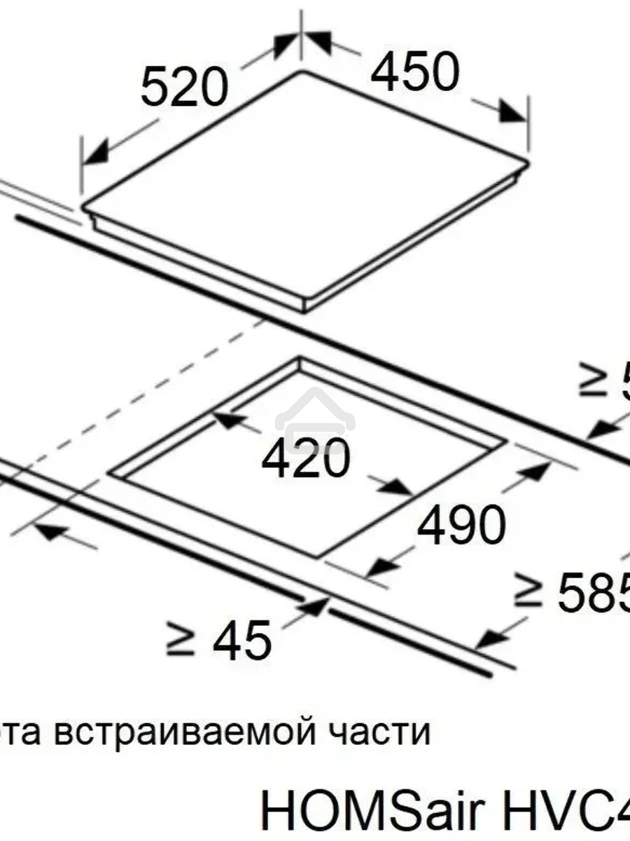Электрическая варочная панель HOMSair HVС43BK Hi-Light, независимая, черный