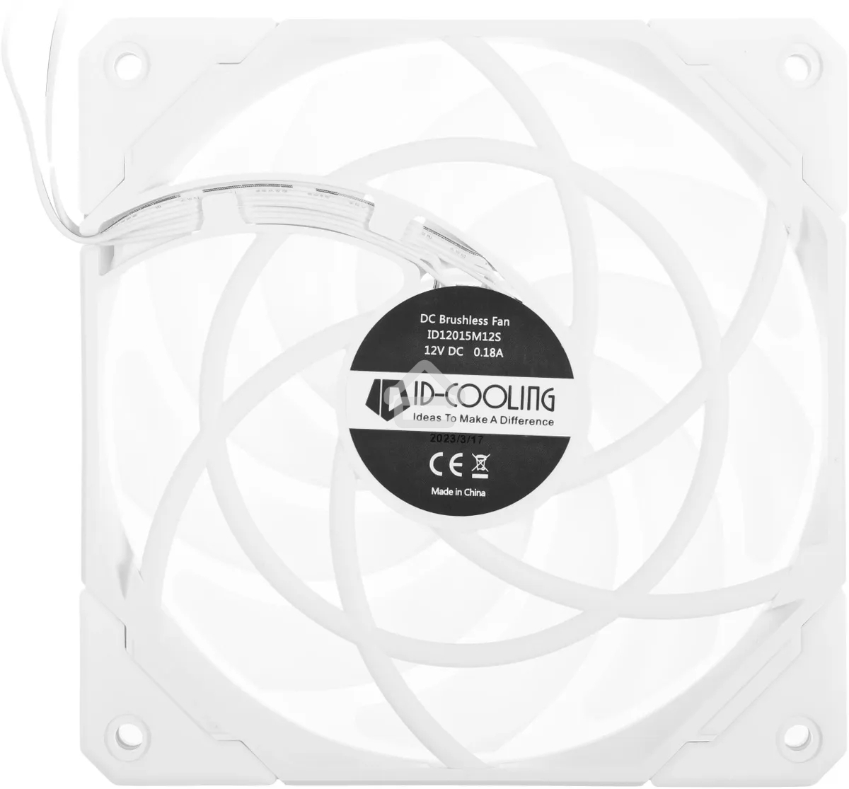 Вентилятор для корпуса ID-Cooling NO-12015-XT ARGB SNOW белый, 120 мм, 2000 об/мин, 31.2 дБ, 4 pin