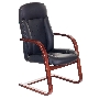 Кресло компьютерное Бюрократ T-9923WALNUT-AV/BL черный, кожа, низкая спинка