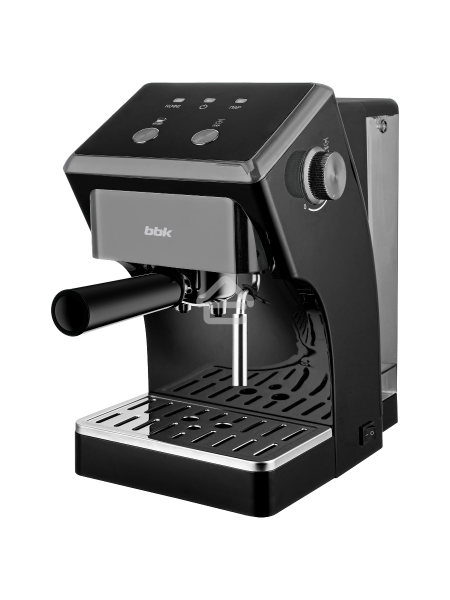 Кофеварка рожковая BBK BCM1503 черный/серый, исп. кофе - молотый, 1.5 л, 1050 Вт, 15 Бар