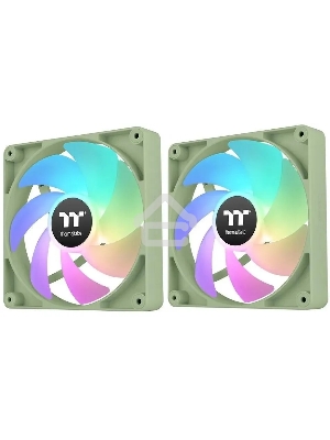 Комплект вентиляторов для корпуса Thermaltake CT120 ARGB (2 шт.) зеленый, 120 мм, 2000 об/мин, 25.8 дБ, 4 pin