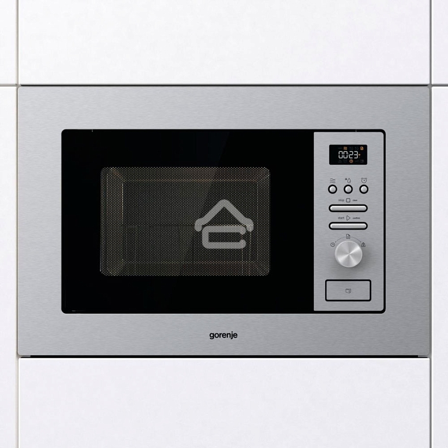 Микроволновая печь встраиваемая Gorenje BM201AG1X нержавеющая сталь, 20 л, 800 Вт, переключатели - поворотный механизм/кнопки