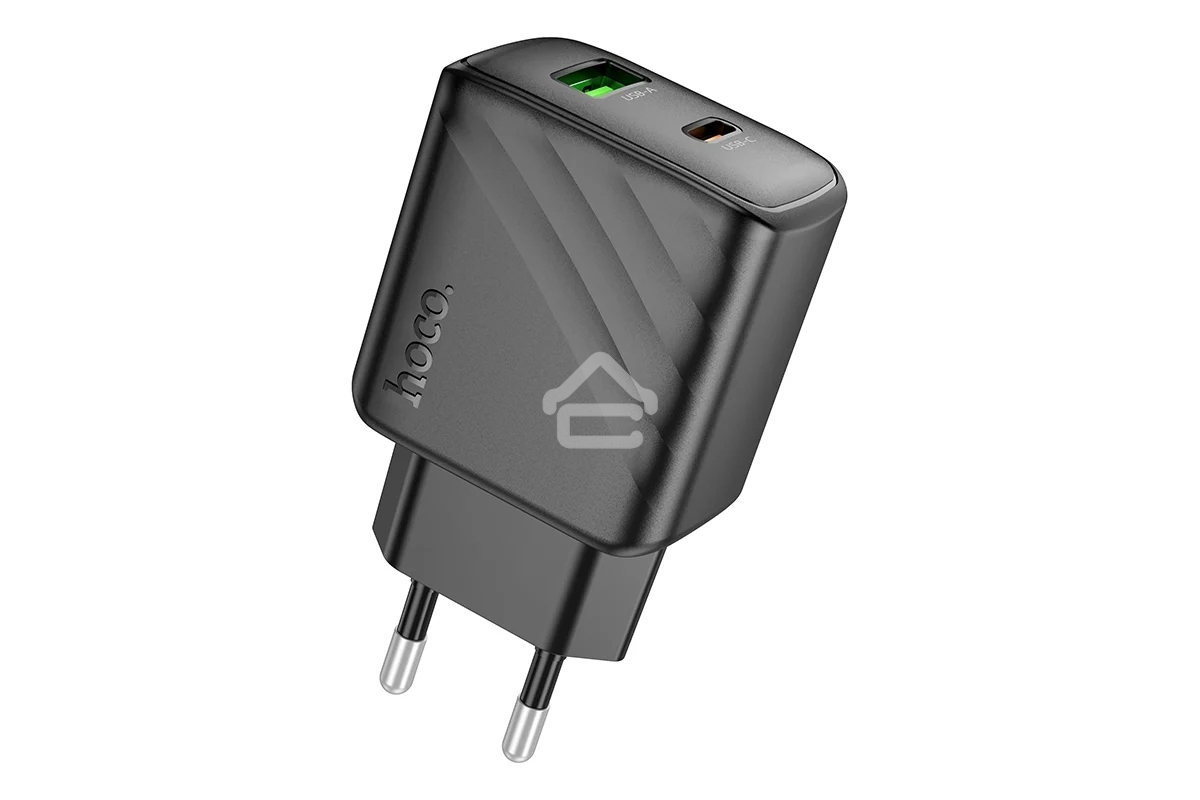 Зарядное устройство Hoco 30Вт, 3А, QC3.0/PD, 1хUSB, 1хType-C, CS23A, черный, коробка