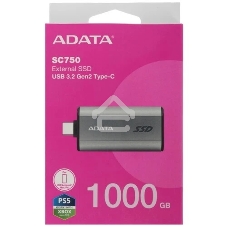 Внешний SSD ADATA SC750, 1TB, USB 3.2 Gen 2 Type-C, R/W 1050/1000, черный