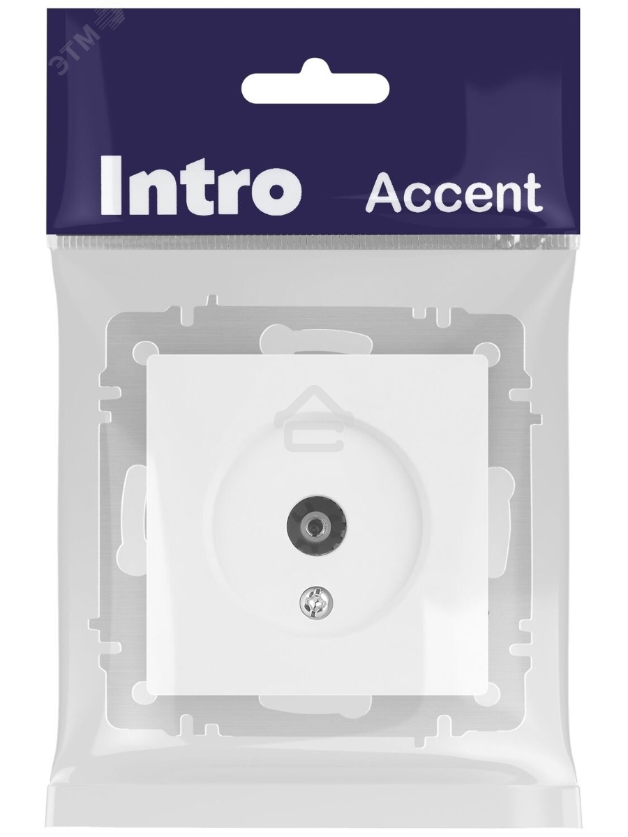 Розетка Intro Accent 6-301-01М TV одиночная IP20 СУ белый матовый Б0063603