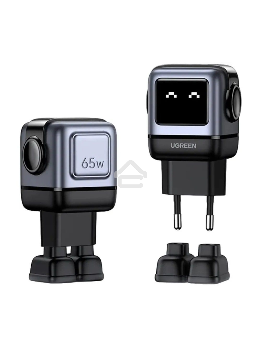 Сетевое зарядное устройство UGREEN CD361 (25685B) UNO 65W USB-A+2*USB-C Robot GaN Tech Fast Charger  
