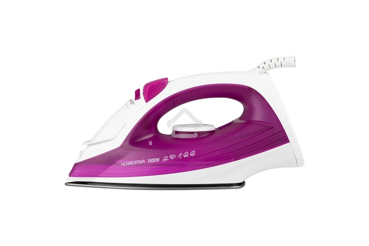 Утюг HOMESTAR HS-4007 1800 Вт, пар, спрей, самоочистка, тефлоновая подошва, белый/фиолетовый