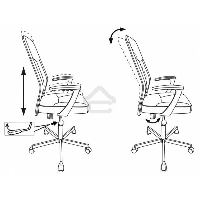 Кресло компьютерное Бюрократ CH-605/BLACK черный, искусственная кожа, крестовина металл