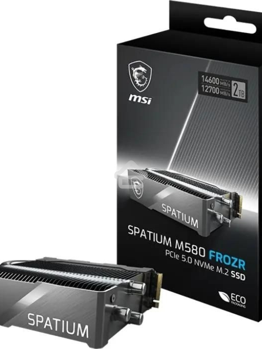 Накопитель SSD MSI 2Tb SPATIUM M580 M.2(22x80mm), NVMe, PCIe 5.0 x4, 3D TLC, R/W 14600/12700, IOPs -/-, DRAM buffer 4096, TBW 1400, DWPD 0.33, with Heat Spreader