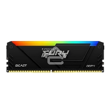 Оперативная память Kingston Fury Beast, DDR4, 16GB (1x16GB), 3600MHz, CL18, DIMM, с радиатором, RGB, черный