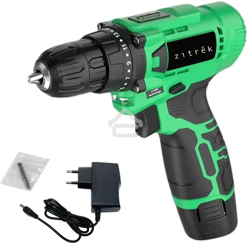 Дрель-шуруповерт Zitrek Green Li Plus 083-1021, Аккумуляторная, 12В