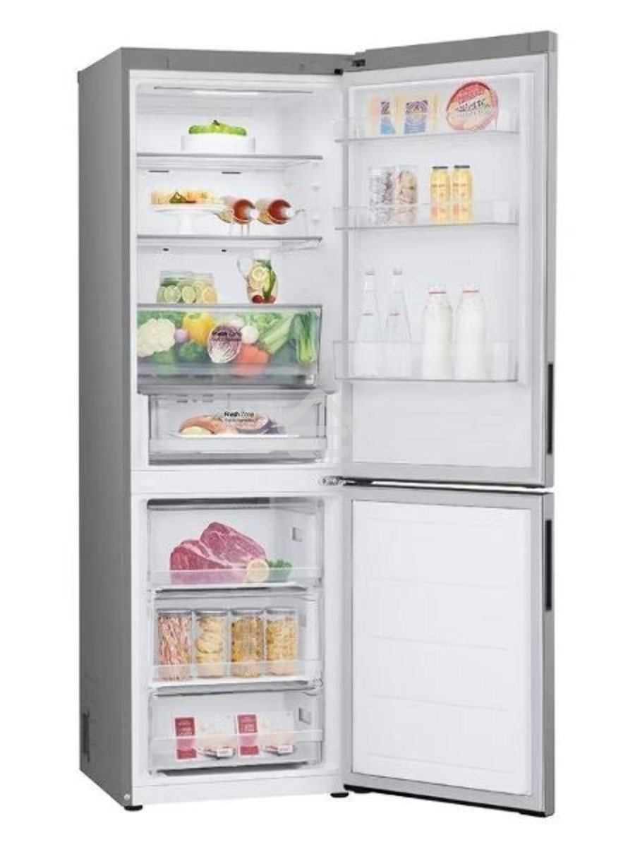 Холодильник LG GC-B459ANMW серебристый двухкамерный 234/110л морозилка снизу