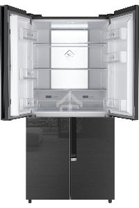 Холодильник Weissgauff WCD 450 INOX GLASS нержавеющая сталь трехкамерный side-by-side 286/141л морозилка снизу