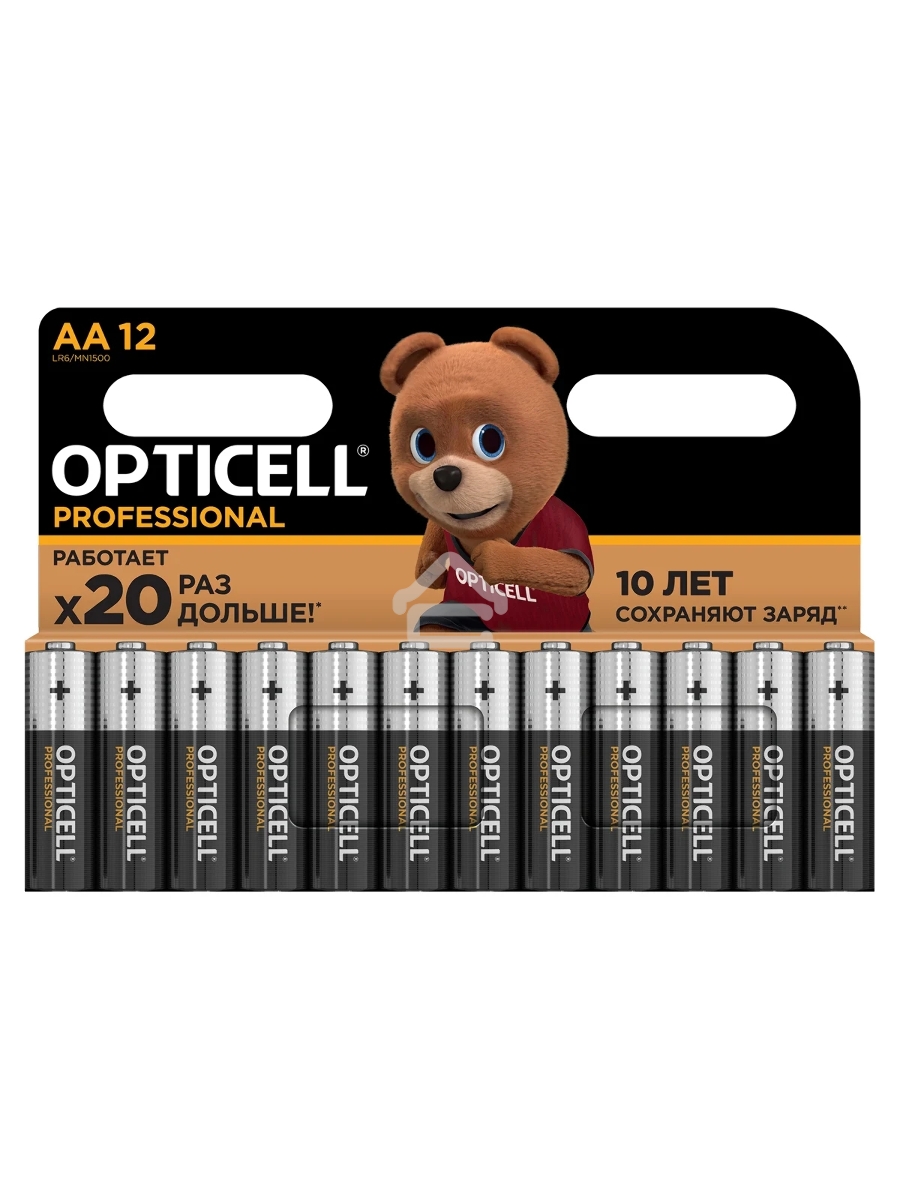 Элемент питания алкалиновый AA/LR6 (блист. 12шт) Professional Opticell 5052005
